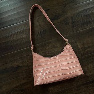 Pink crocodile purse